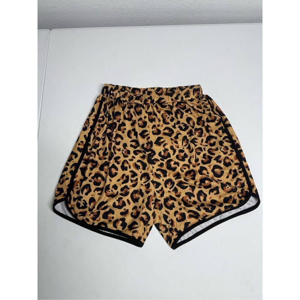 SHEIN Kids Leopard Print Elastic Waist Shorts Size 11-12Y